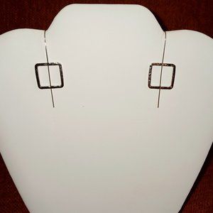 Silver Square Abstract Statement earrings